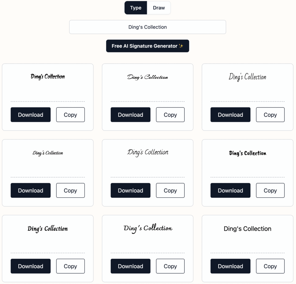 AI Signature Generator